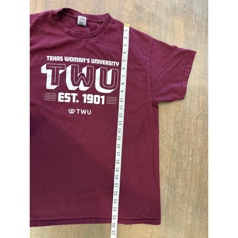 TEXAS WOMAN'S UNIVERSITY TWU Gildan Collegiate Tee T-Shirt L - Picture 6 of 6